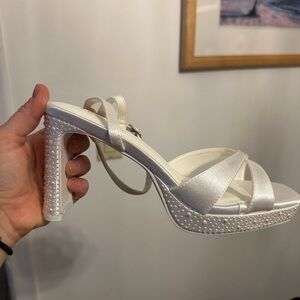 Elegant White Strappy Heels